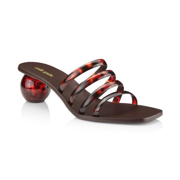 cult gaia Shoes - Cult Gaia Jennee Tortoise Four-Band Mule Sandal Heel